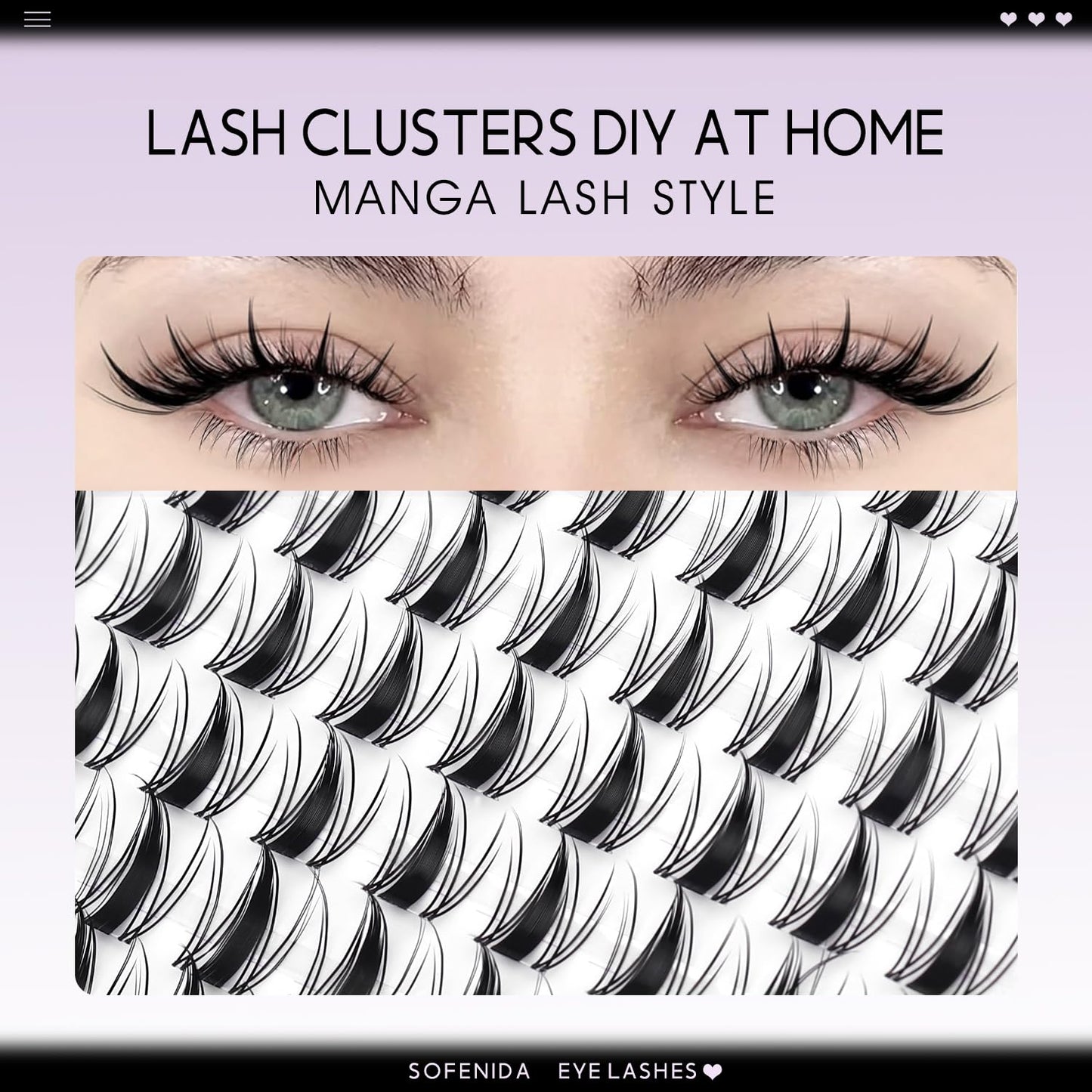 Fairy Lash Clusters Kit 8-14mm Manga Eyelash Kit Clusters WideSpan DIY Eyelash Extensions Wet-Look Spiky Anime Lashes Individual Fake Eyelashes Beauty and Personal Care SOFENIDA