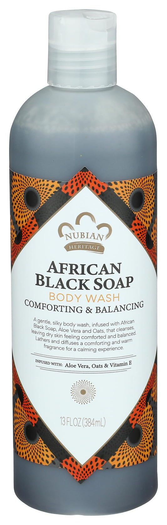 Nubian Heritage Body Wash, African Black Soap, 13 Fluid Ounce Beauty & Personal Care Nubian Heritage