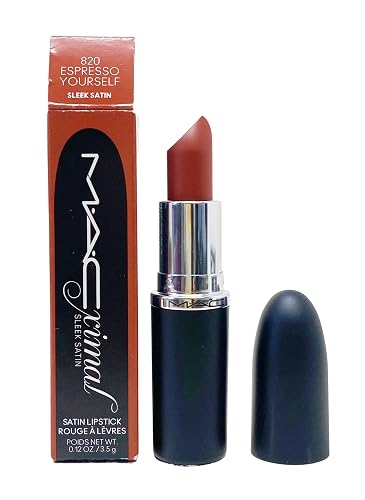 MAC Cosmetics Ximal Sleek Satin Lipstick - 820 Espresso Yourself (Blackened orange) 0.12 Oz / 3.5 g