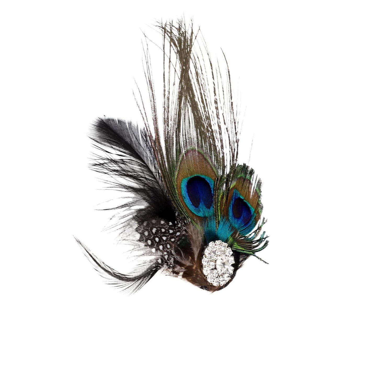 Song Qing Fascinator Hair Clips Peacock Feather Hair Clip Pin for Women Brides Bridesmaids Onesize