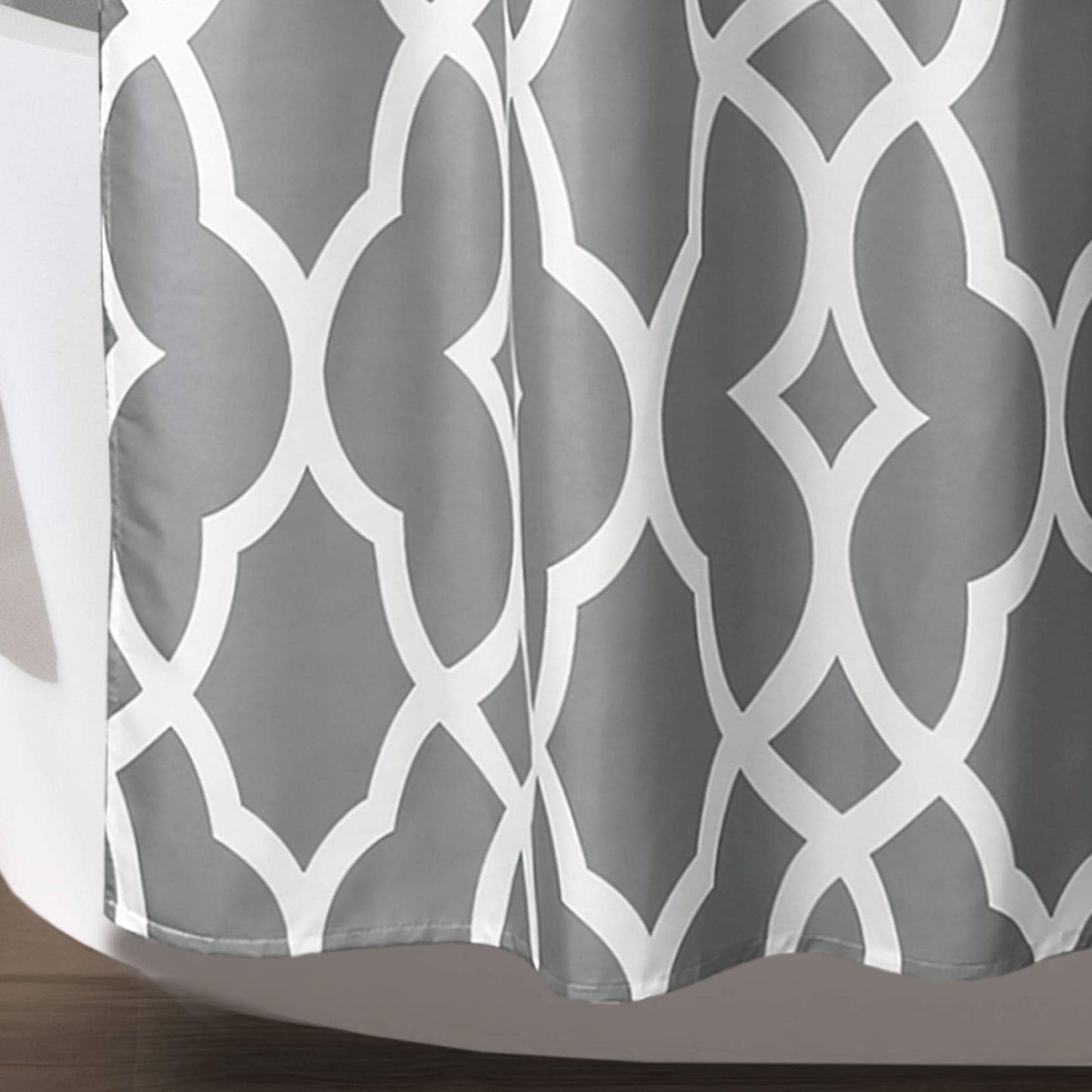 Lush Decor 16T002814 Connor Geo Shower Curtain, 72" x 72", Gray