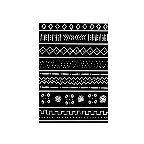 3dRose Towel - White on Black Mudcloth Inspired Tribal Stripe Pattern - African Art - 15 by 22-inches (TWL_318148_1)
