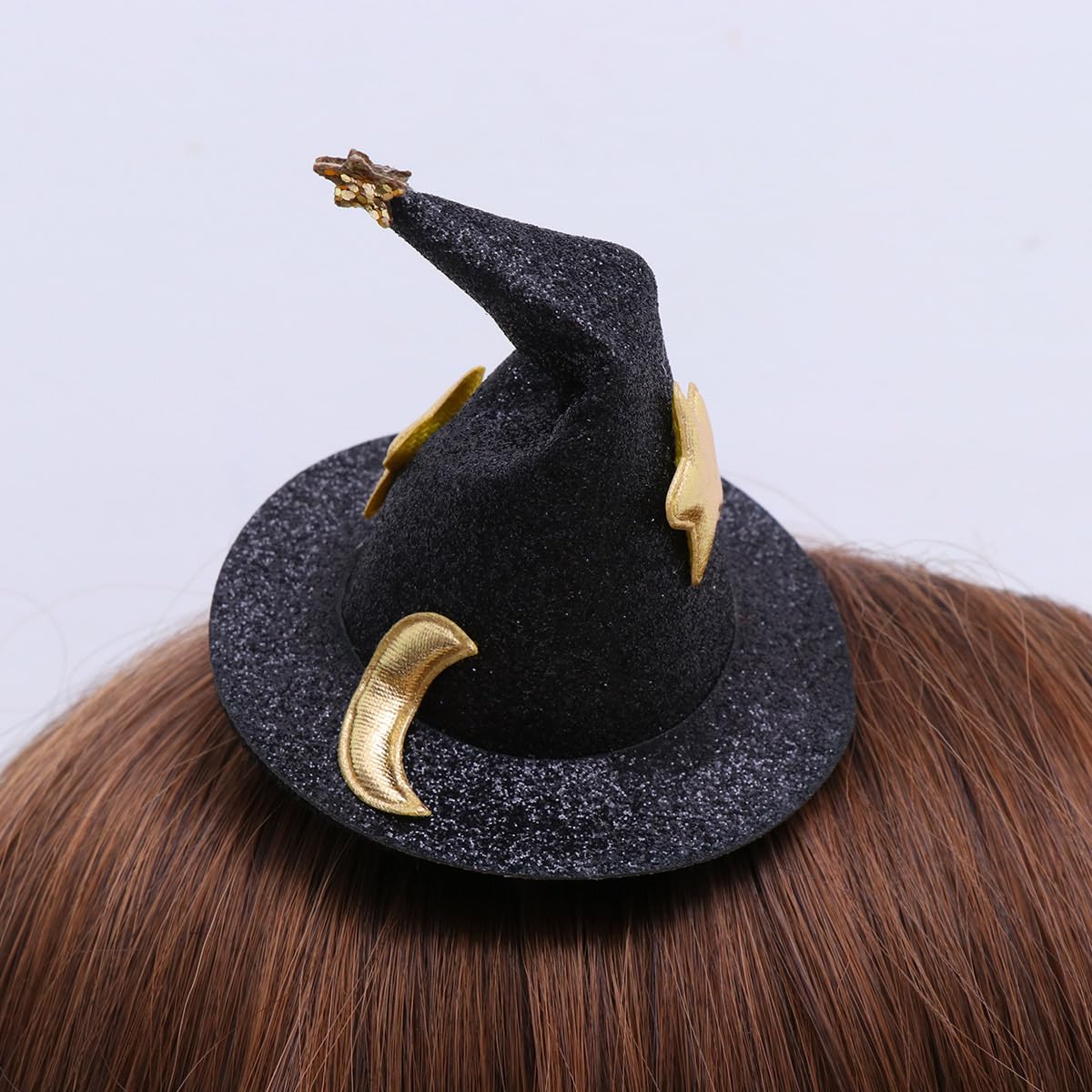 Happyyami 2pcs Mini Witch Hat Fascinators Women Girl Hat Hair Clips Hairpins Cute Barrettes Black