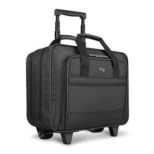 Solo New York Rolling Case with Wheels - Roller Laptop Bag, Wheeled Briefcase for Women & Men, Carry On Size for Travel, Fits 15.6" Computer