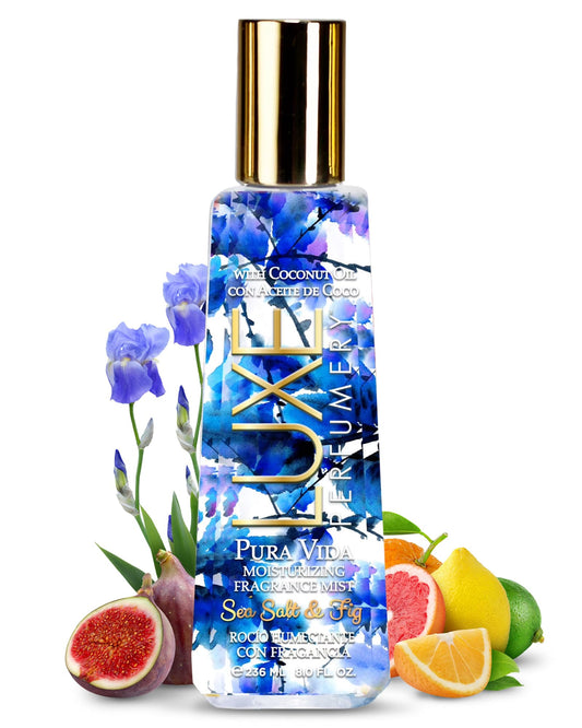 Luxe Perfumery Pura Vida Sea Salt & Fig Moisturizing Fragrance Mist - Fresh Marine Fruity Floral Body Spray with Citrus, Fig & Salty Marine Notes Beauty & Personal Care Luxe Perfumery