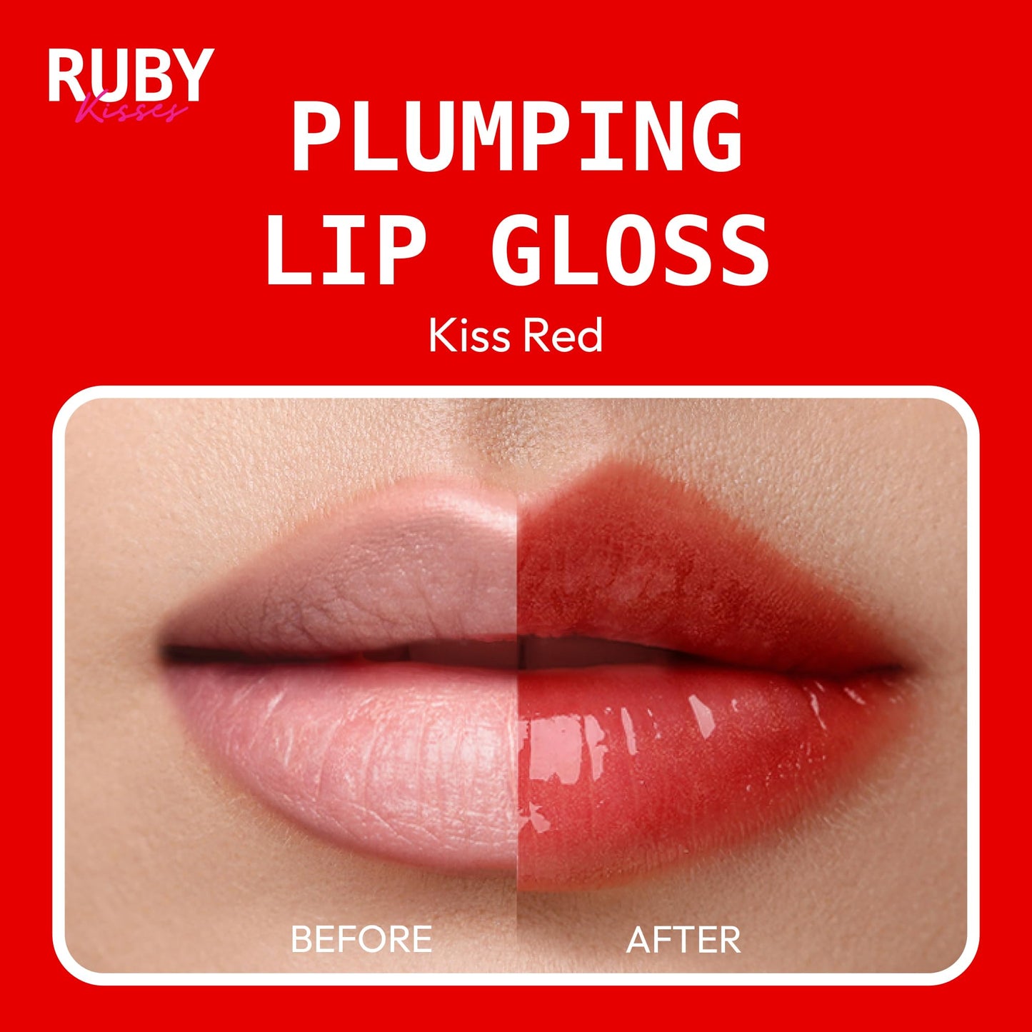 Ruby Kisses Hyaluronic Lip Gloss, High-Shine Volumizing Plumping Hydrating