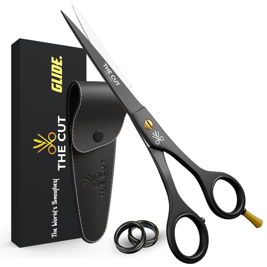 The Cut Factory® 6.5” Matte Black Luxury Hair Scissors - Ultra-Sharp High Carbon Steel Barber Shears for Men, Women & Kids - Gift-Boxed with Leather Beauty and Personal Care THE CUT - FACTORY - Default Title