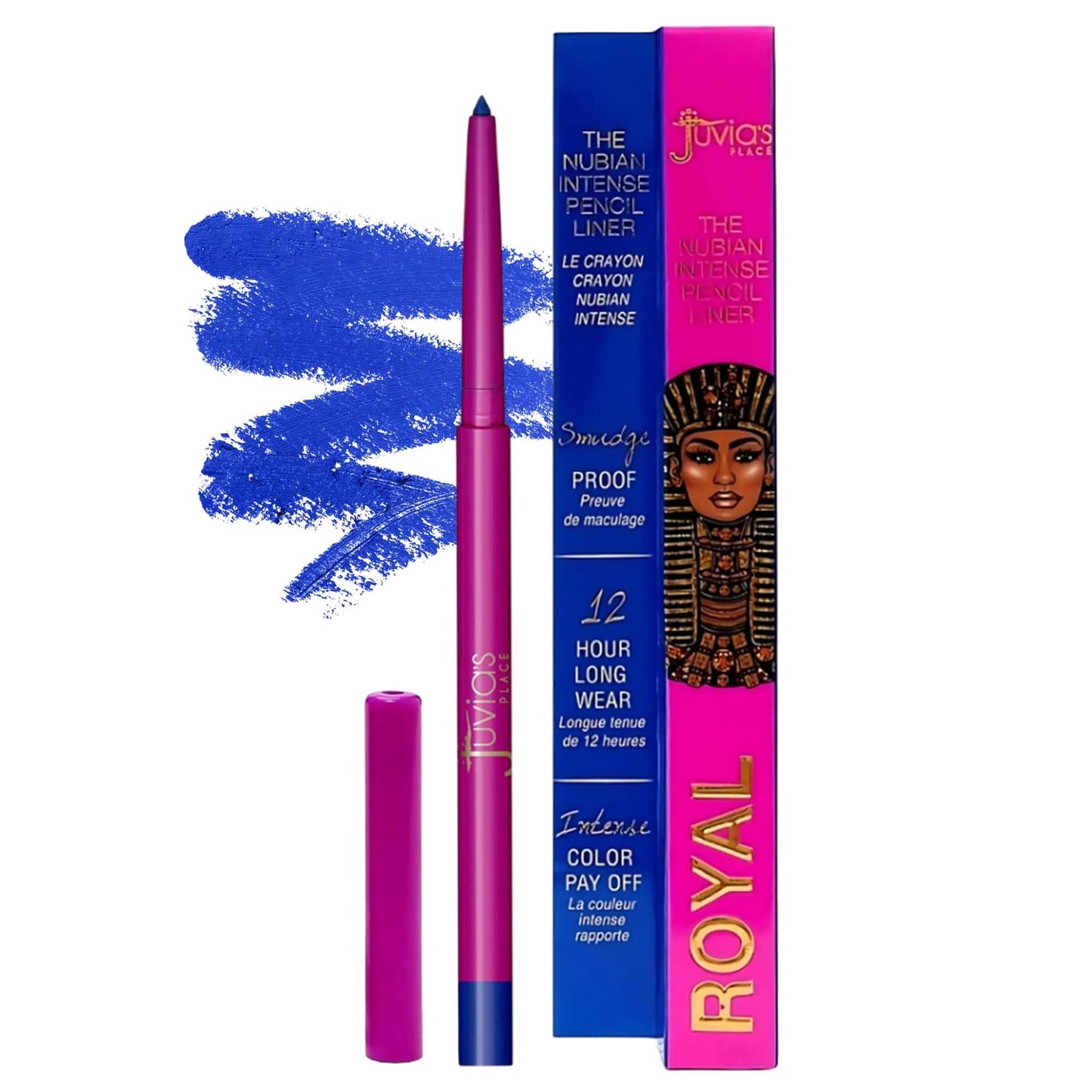 Juvia's Place Nubian Pencil Liner - Mechanical Pencil Liner, Long-lasting Makeup, Blendable, Light & Non-sticky, Compact Makeup (Royal)