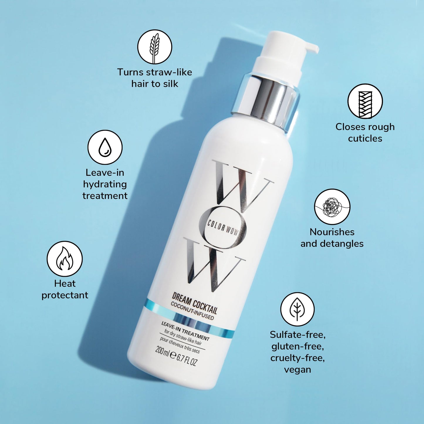 COLOR WOW Dream Cocktail Coconut Infused Leave-in Treatment - Silky, Supple, Frizz-Free Hair | Blow Dry Boost + Heat Protectant Beauty and Personal Care COLOR WOW