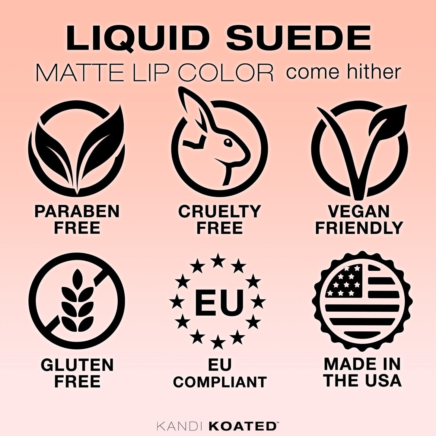 Kandi Koated Liquid Suede Lipstick [Come Hither] Liquid Matte Lip Color | Intense Color Options, Non-Sticky, Paraben-Free, Cruelty-Free | Beauty &