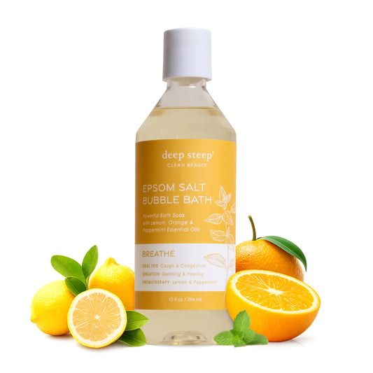 Deep Steep Epsom Salt Bubble Bath (10 Fl Oz (Pack of 1), Breathe) Beauty and Personal Care Deep Steep