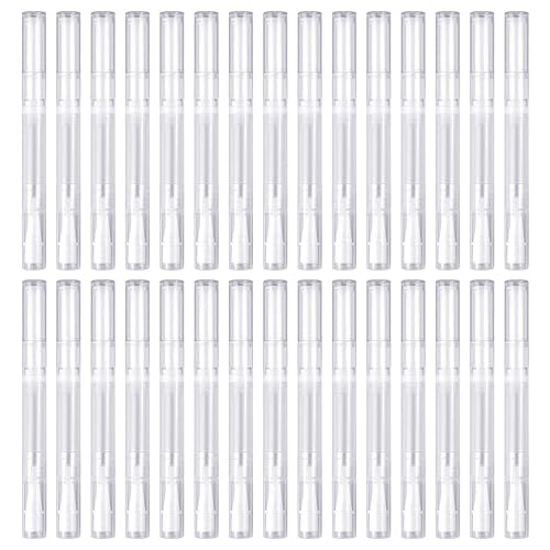 Awpeye 30Pack 3ML Transparent Twist Pens, Empty Nail Oil Pen Brush Cosmetic Lip Gloss Container Applicators