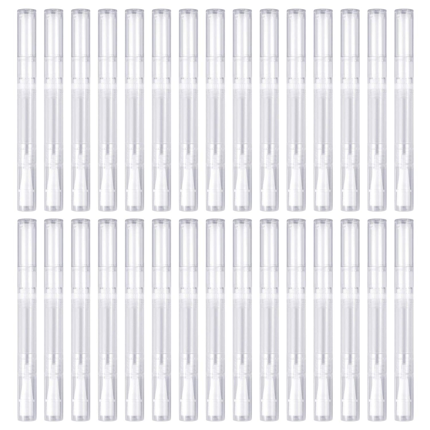 Awpeye 30Pack 3ML Transparent Twist Pens, Empty Nail Oil Pen Brush Cosmetic Lip Gloss Container Applicators