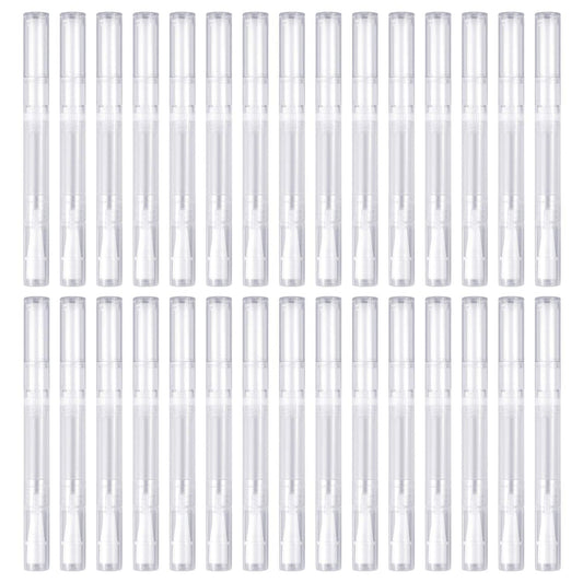 Awpeye 30Pack 3ML Transparent Twist Pens, Empty Nail Oil Pen Brush Cosmetic Lip Gloss Container Applicators