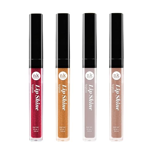 NICKA K NEW YORK Lip Shine, Cosmetics, vibrant colors, bright colors, shining lips, lip shine, long lasting, Multi Pack Colors (AMZ274)