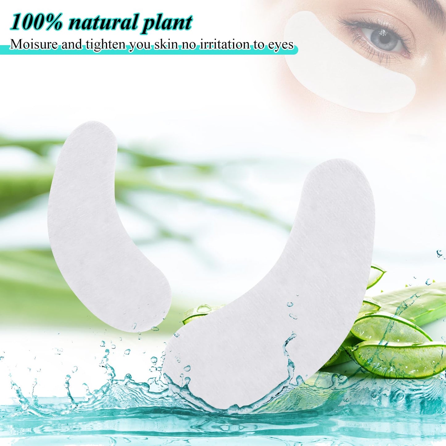 fenshine 100 Pairs Eyelash Extension Eye Pads Lint Free Hydrogel Eye Patches Professional for Lash Extensions Supplies