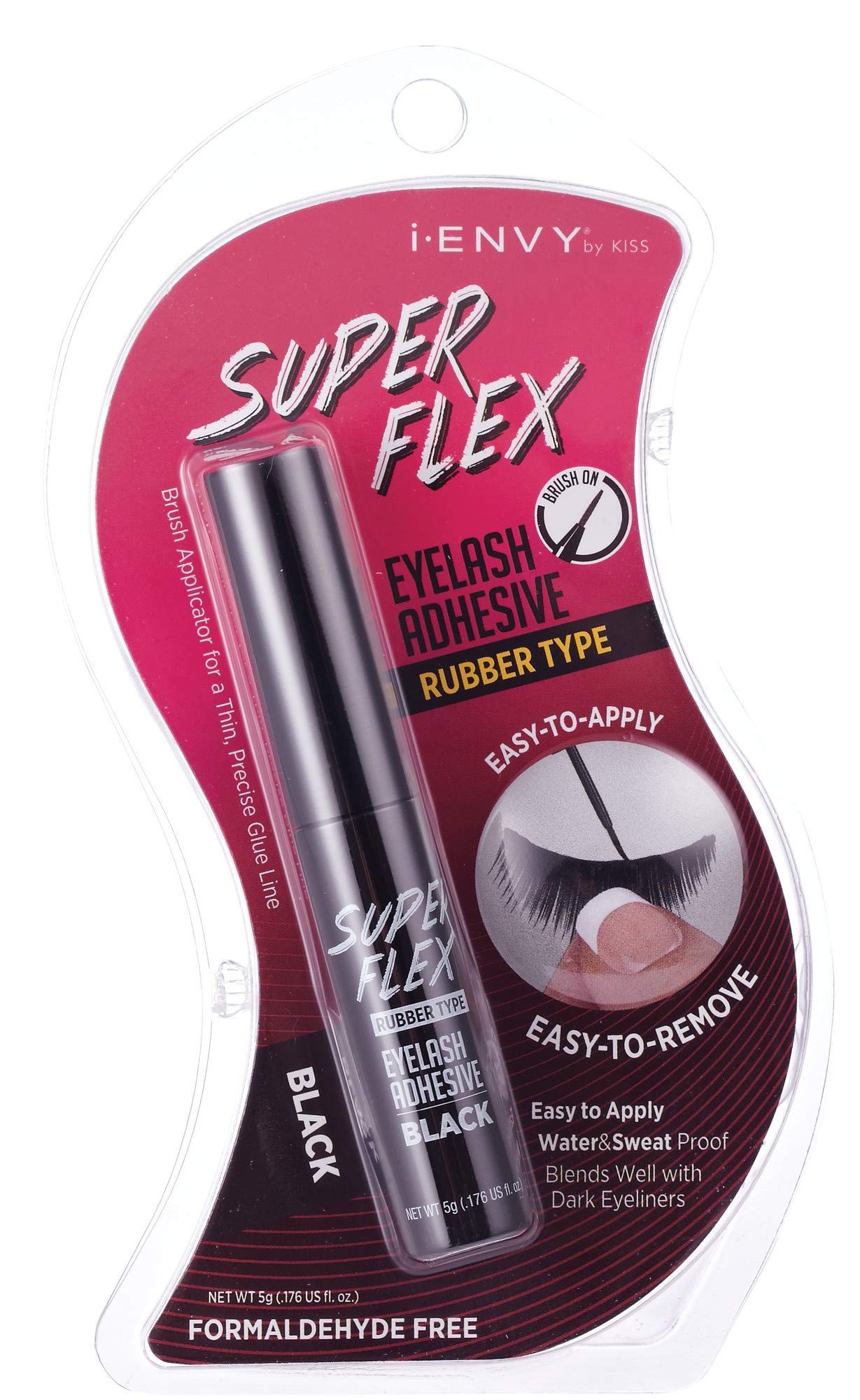 i•Envy Super Flex Brush Eyelash Adhesive Rubber Type Black 0.176 oz KPEG07