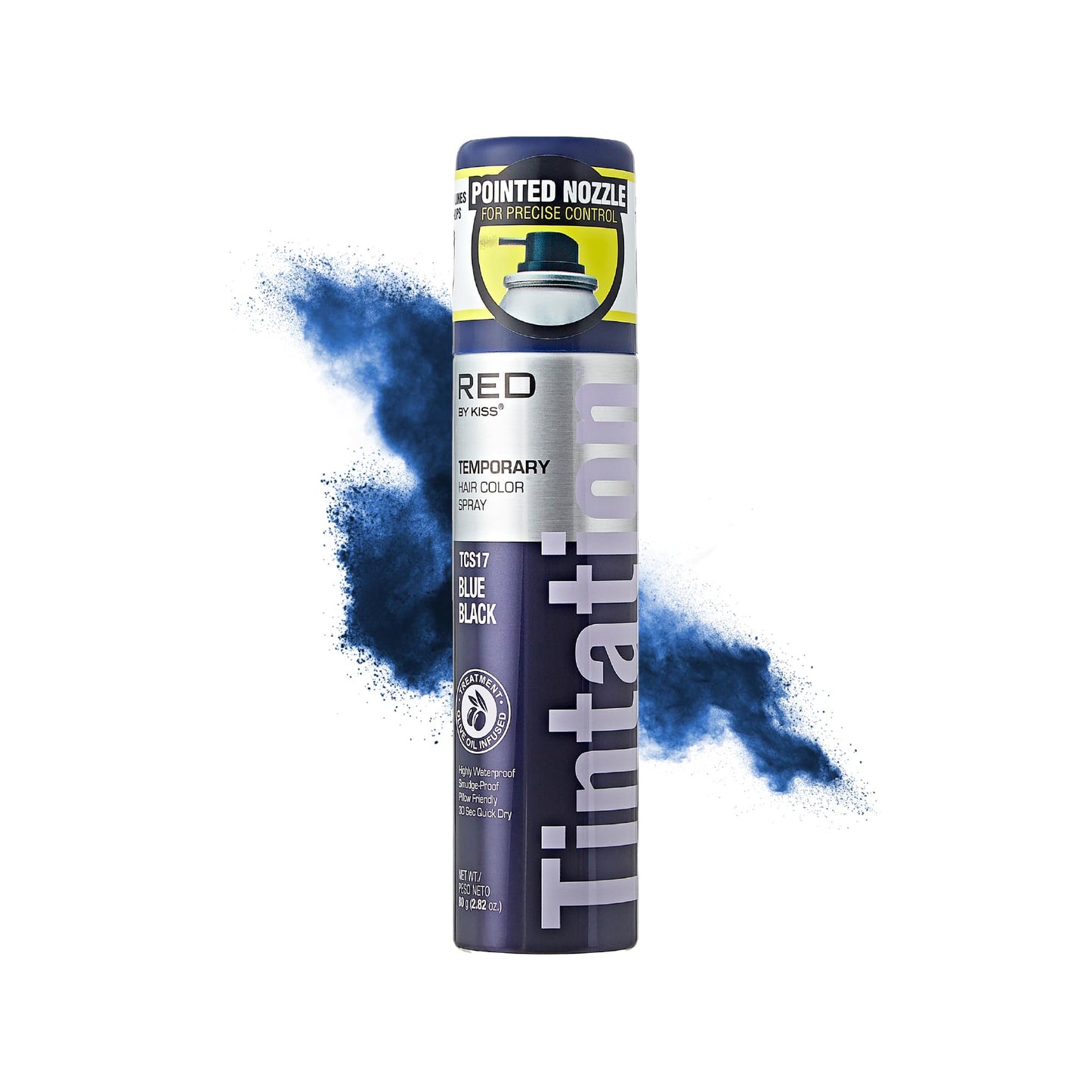 Red by Kiss Tintation Temporary Hair Color Spray 2.82oz, Quick-Dry & Smudge-Proof, Vivid Color Washable Hair Dye, Styling Spray Cosplay Halloween