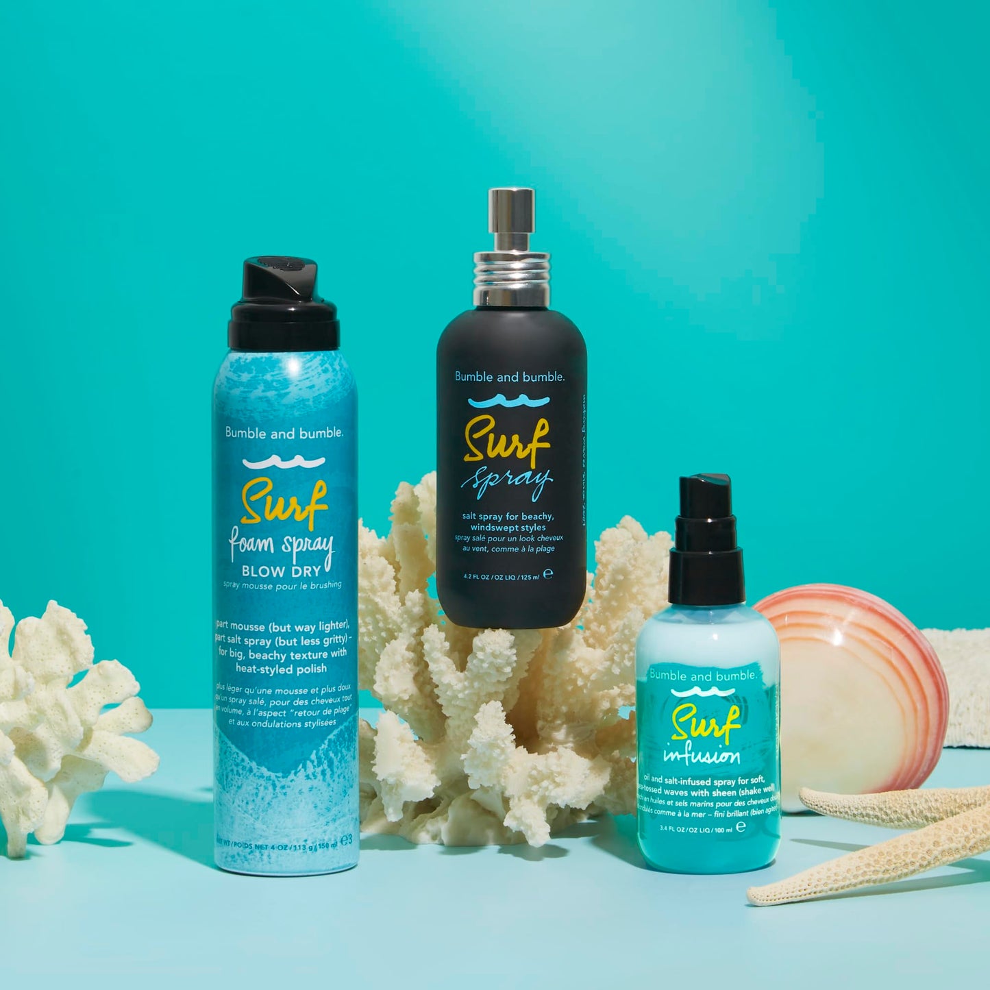 Bumble and bumble. Surf Foam Spray Blow Dry Hair Lightweight Mousse | Adds Texture + Hold | Wavy, Straight, 4 Ounce