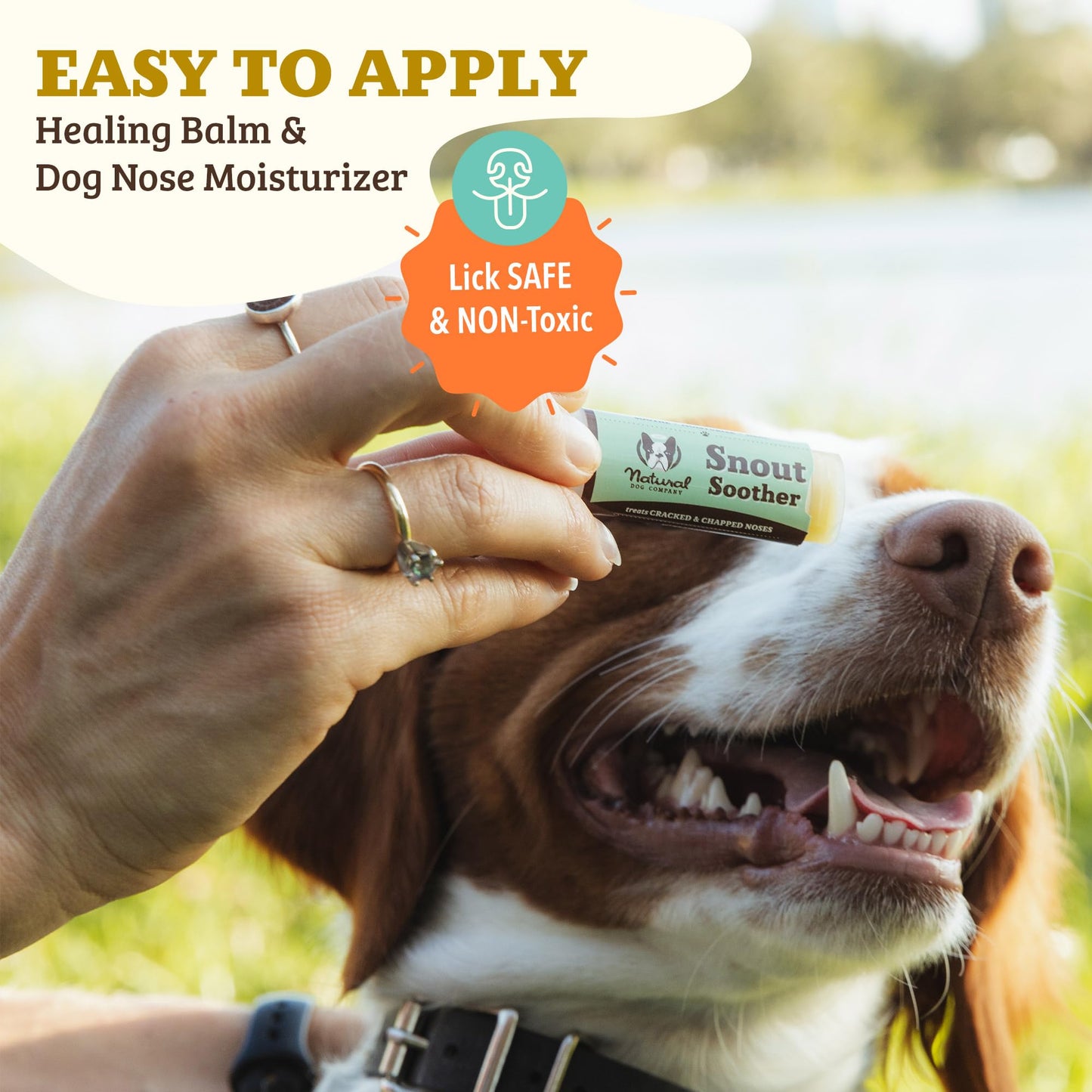 Natural Dog Company Snout Soother Nose Balm – Lick-Safe Wax & Cream for Dry, Cracked Dog Noses, Moisturizes with Shea Butter & Coconut Oil, Made in USA, 0.15 oz Stick