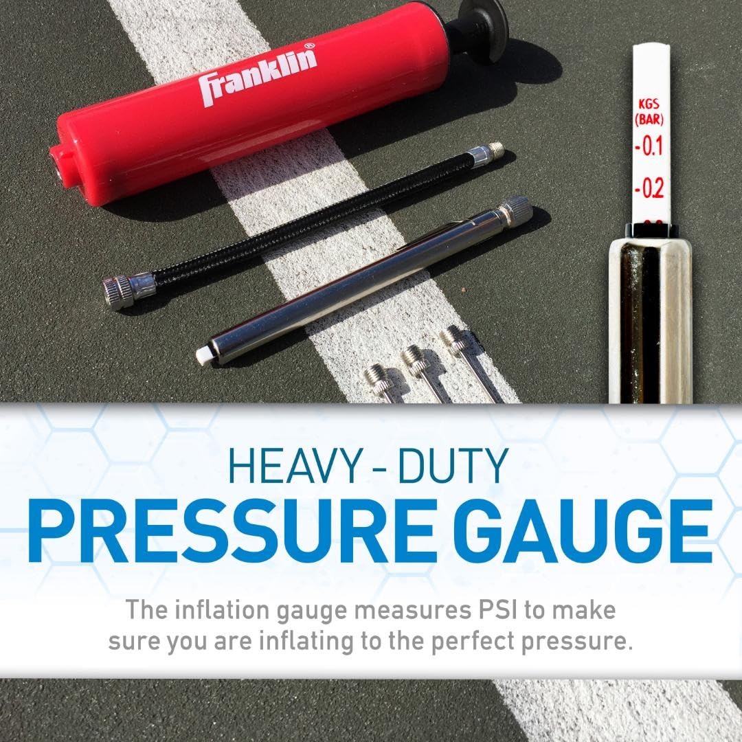 Franklin Sports Ball Pump Kit -7.4" - Perfect for Basketballs, Soccer Balls and More - Complete Hand Pump Kit with Needles, Flexible Hose, Air…