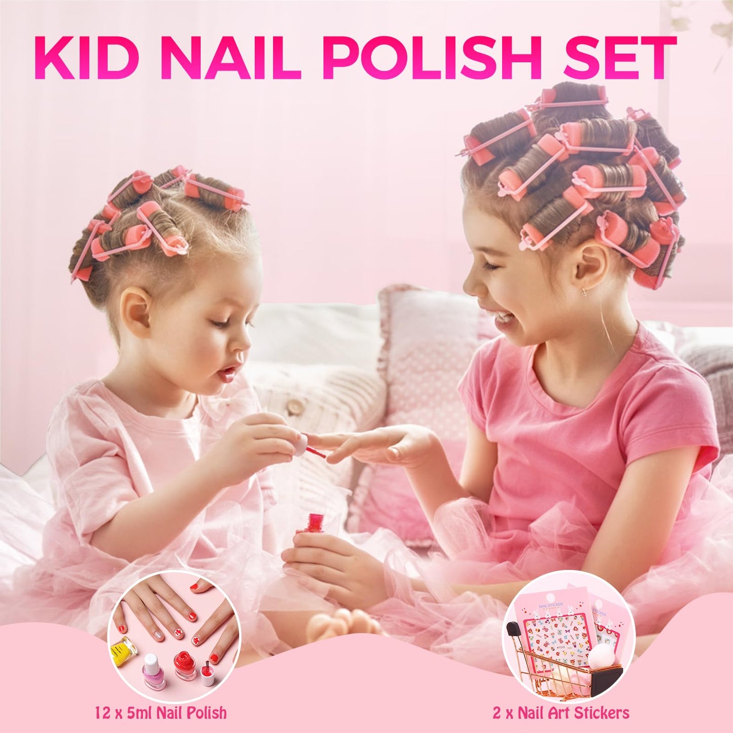 TOMICCA Nail Polish Sets for Kid,12 Bottles Candy Rainbow Colors, Quick Dry Non Toxic Water Based Peel Off with Nail Separator Sticker Kit, Long Beauty and Personal Care TOMICCA