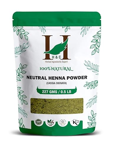H&C 100% Pure Neutral Henna Powder/Colorless Henna/Senna Powder/Cassia Obovata (227g / (1/2 lb) / 8 ounces) For conditioning your hair without