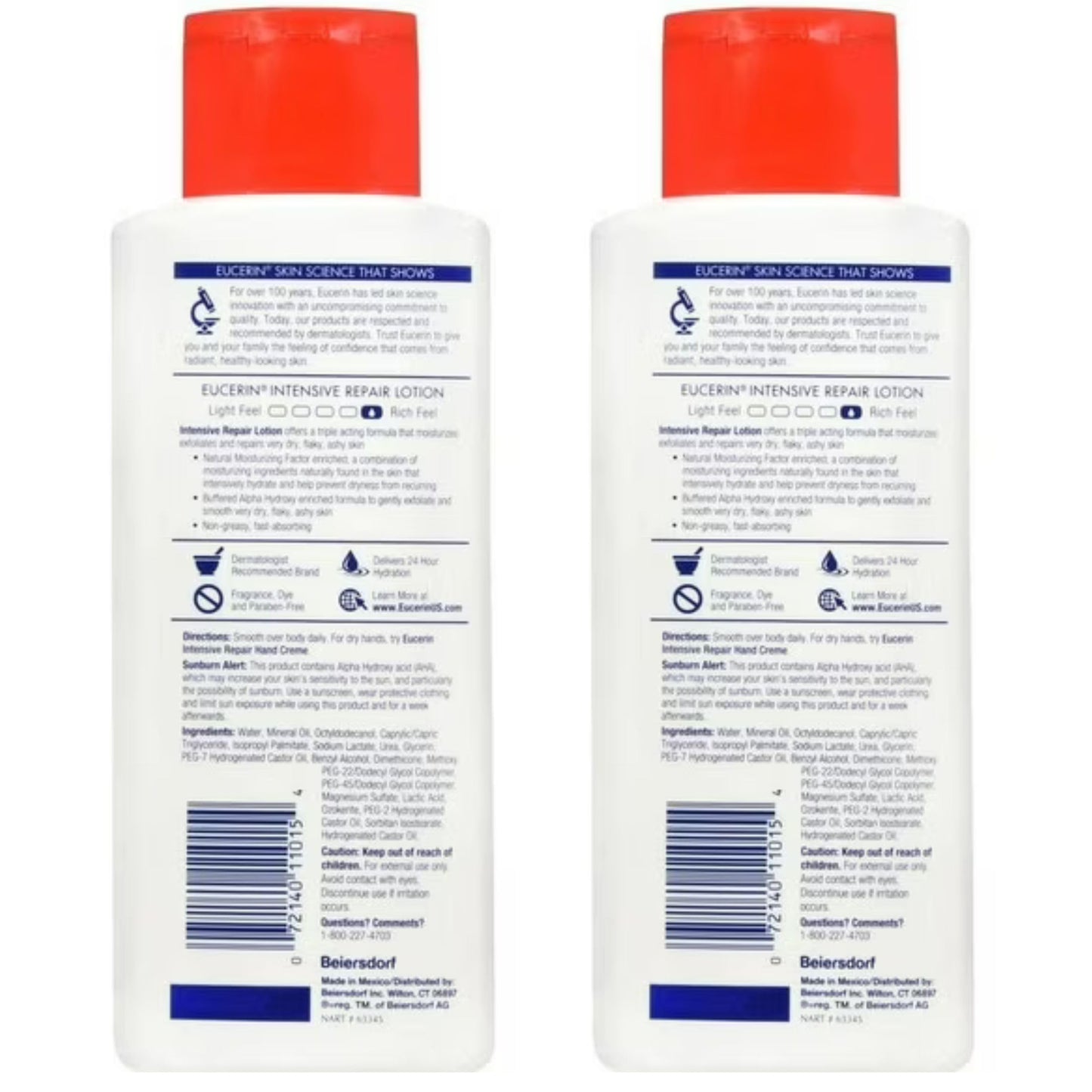 Eucerin Intensive Repair Lotion 8.4 oz (Pack of 2)