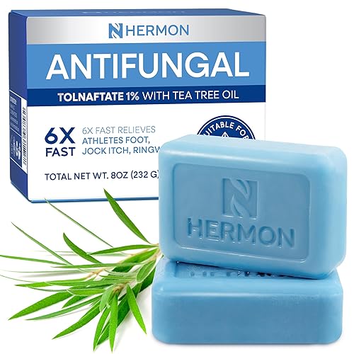 Hermon Antifungal Soap with Tea Tree Oil: Antifungal Bar Soothing Care & Relief of Itchy for Ringworm Jock Itch Athletes Foot - Body & Face Wash Beauty & Personal Care Hermon