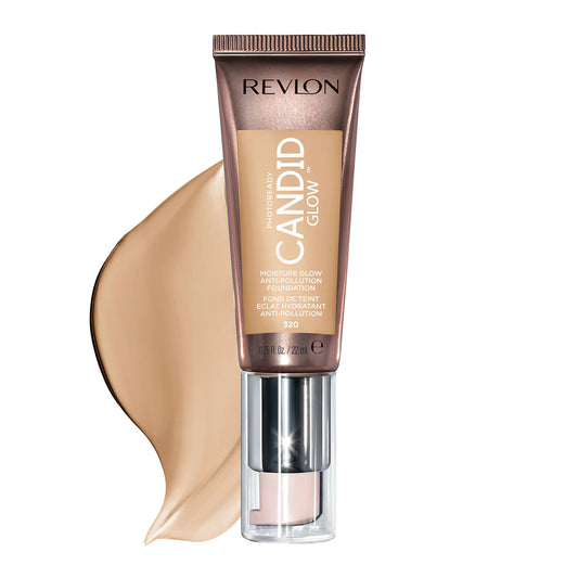 Revlon PhotoReady Candid Glow Moisture Glow Anti-Pollution Foundation with Vitamin E and Prickly Pear Oil, Anti-Blue Light Ingredients, without