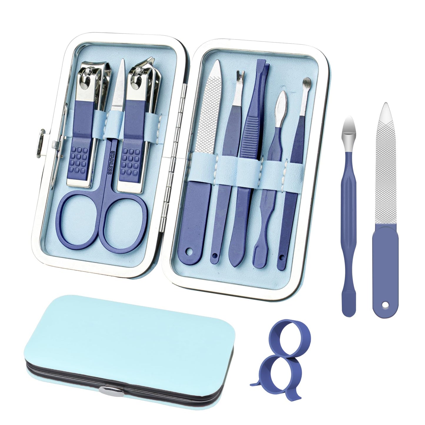 Manicure Set 8 in 1 Nail Clipper Set,RedFlow Nail Clippers,Fingernail & Toenail Clippers,Manicure Tools,Pedicure Tools,Suitable for Travel Manicure Beauty and Personal Care RedFlow Default Title