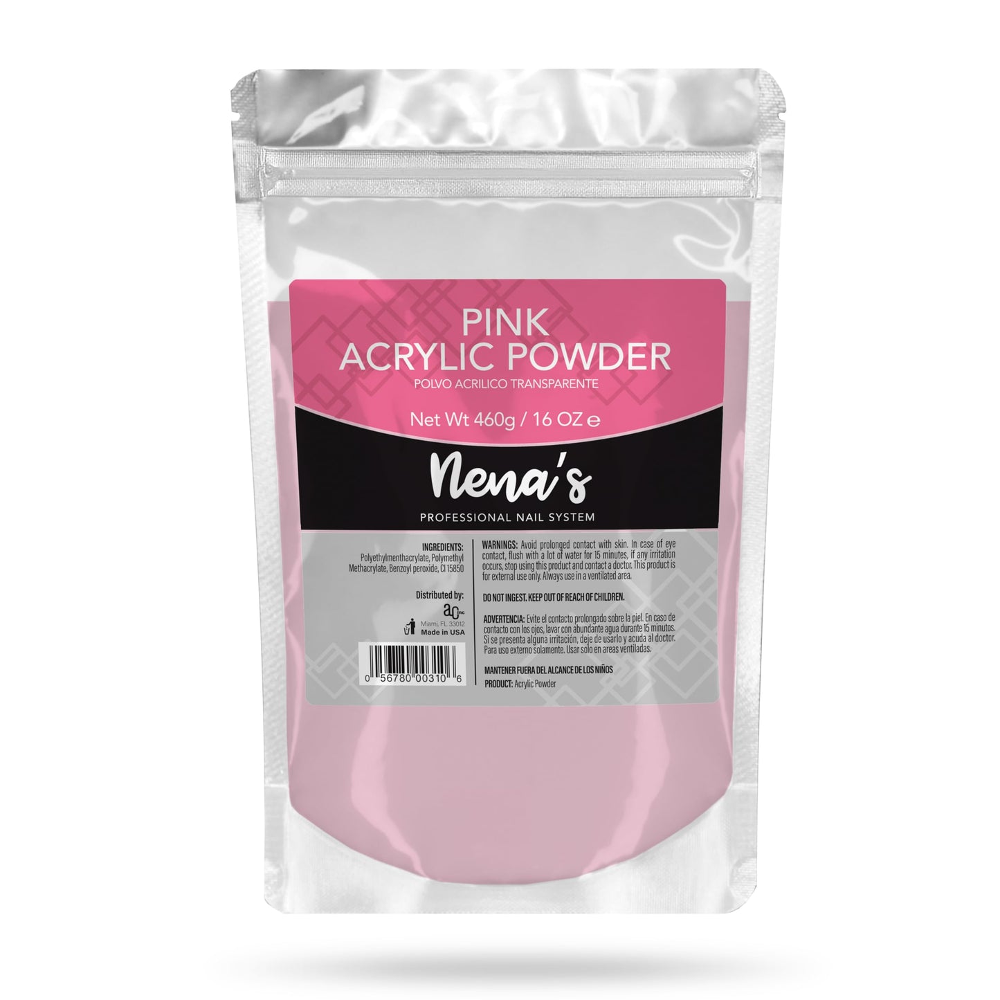 Nena's Superior Sculpting Powder Professional Acrylic Nail System Clear Medium Pink 16 oz 460 g (Pink) Beauty & Personal Care Nena's