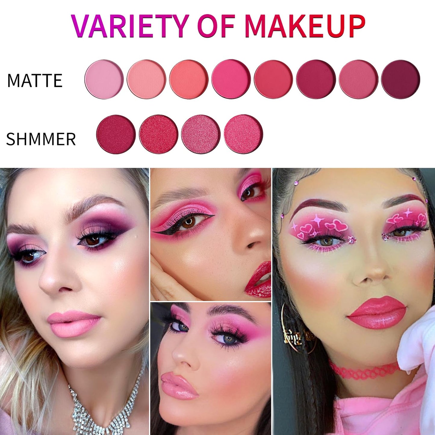 Pink Eyeshadow Palette,12 Colors Peach Matte & Shimmer Highly Pigmented Pink Mini Makeup Eyeshadow Pallet, Warm Natural Blendable Long Lasting