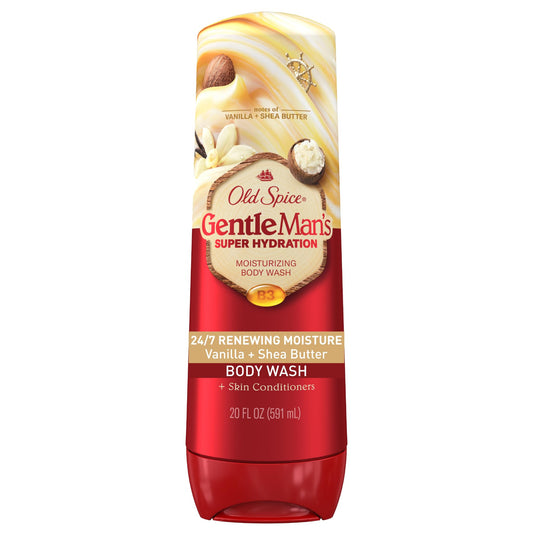 Old Spice Body Wash GentleMan’s Super Hydration for Men, 24/7 Renewing Moisture, Gentle on Skin with Skin Conditioners, Vanilla + Shea Butter Scent