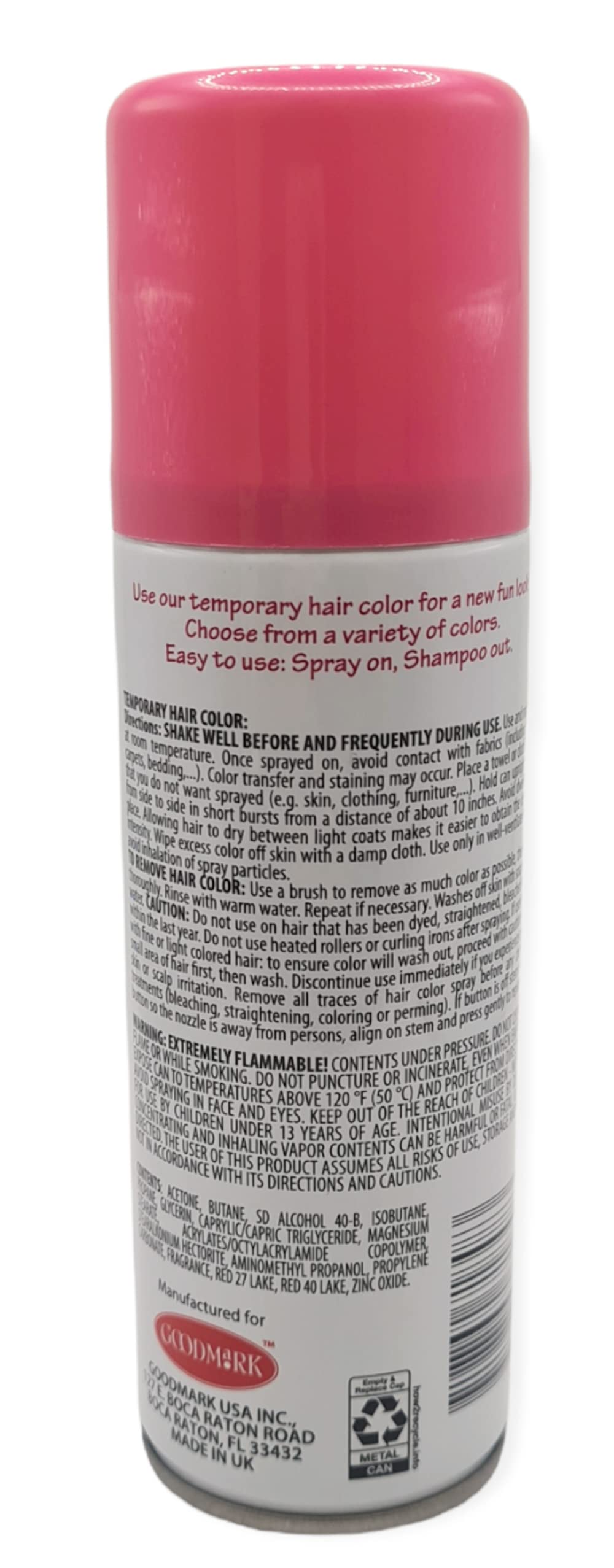 Halloween Spray On Wash Out Red Hair Color Temporary Hairspray