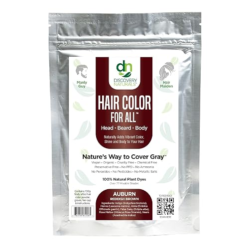 Auburn Reddish Brown Henna Hair Color For All Kit | 100% All Natural Hair Dye & Beard Dye Powder Kit Organic, Herbal & Vegan Chemical & Cruelty Free