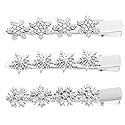 Christmas Snowflake Hair Pin Hairpin Sparkling Rhinestone Winter Snowflake Alligator Hair Clip Xmas Holiday Party Hair Barrette Hair Accessories