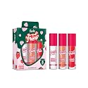 RUDE Berry Plump Plumping Lip Gloss Trio Set, High-Shine, Non-Sticky, Hyaluronic Acid, Shea Butter, Vitamin E, Vegan, 3 Piece Value Bundle (Crystal
