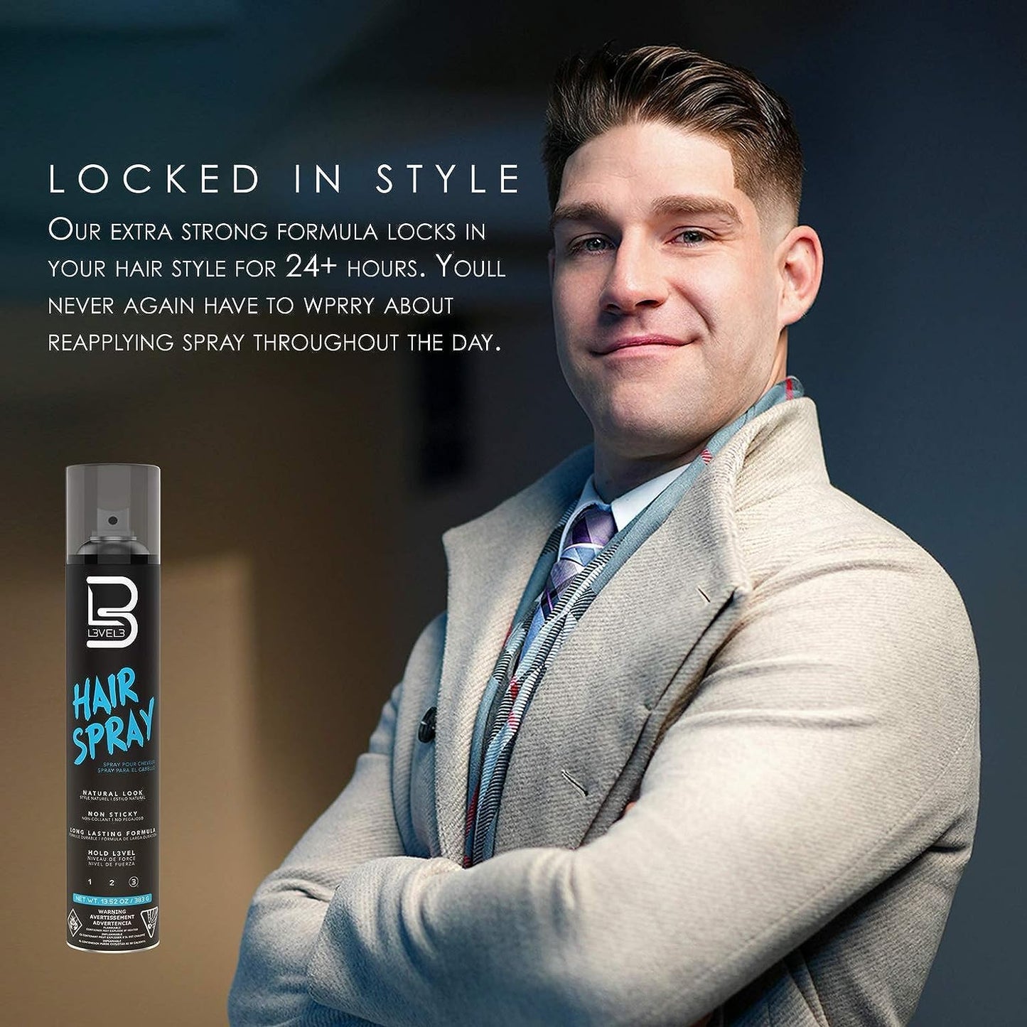 L3 Level 3 Hair Spray - Long Lasting and Strong Hold - Great for Men and Women - Level Three - Suitable for All Hair Types