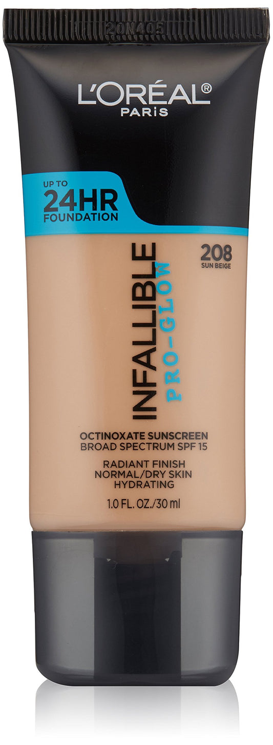 L'Oréal Paris Infallible Pro-Glow Foundation, Sun Beige, 1 fl. oz.