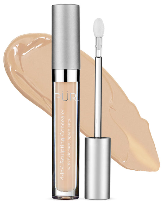 PÜR MINERALS 4-in-1 Sculpting Concealer for Women - Conceals, Brightens, Plumps & Corrects - Hydrating & Moisturizing Makeup Concealer with Medium