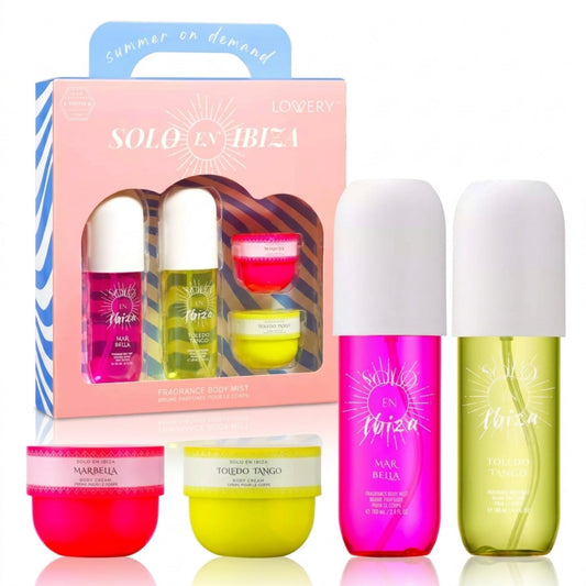 Solo En Ibeza Fragrance Set Mini | Bum Bum Cream & Body Mist Set | Fragrance Gift Set for Women | Travel Size Lotion & Spray Kit | Rio de Janeiro