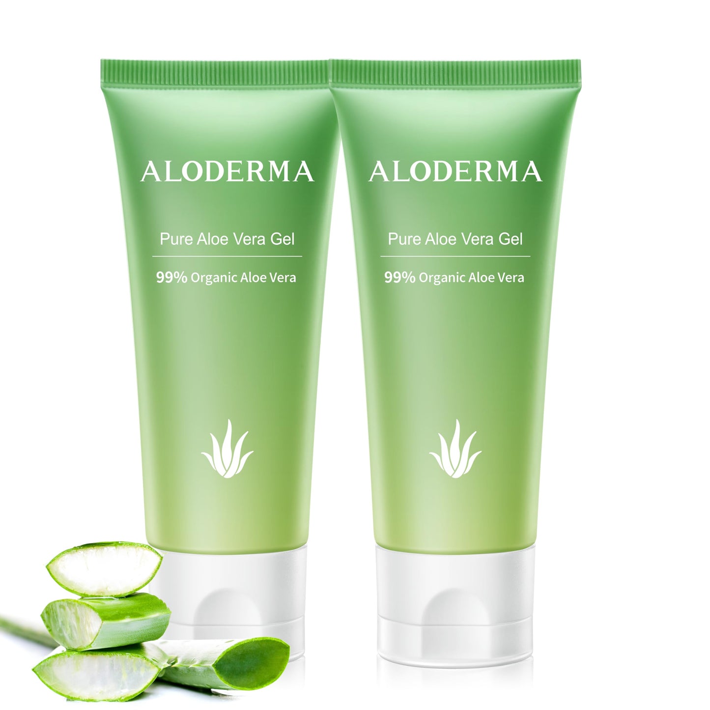 Aloderma Aloe Vera Gel Made within 12 Hours of Harvest with 99% Pure Organic Aloe Vera, Easy Travel Size Tube for Body, Face, & Scalp, Cooling Beauty and Personal Care Aloderma Default Title