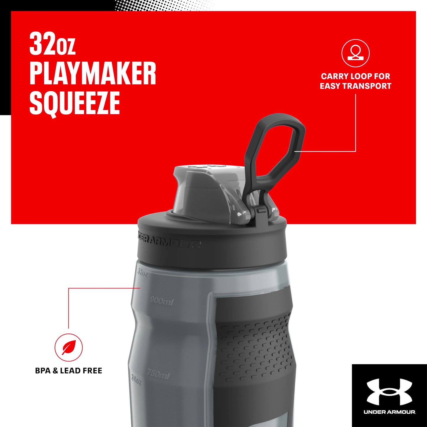 Under Armour 32oz Playmaker Squeeze Clear
