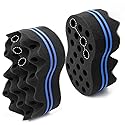RioRand Hair Sponge Magic Barber Twist Curl Brush Sponge Dreads Locking Afro Coil Comb?Black 2 Count (Pack of 1))