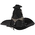 Balck Witch Hat Gothic Rose Tassel Decor Hair Clip Hair Accessories for Halloween Party