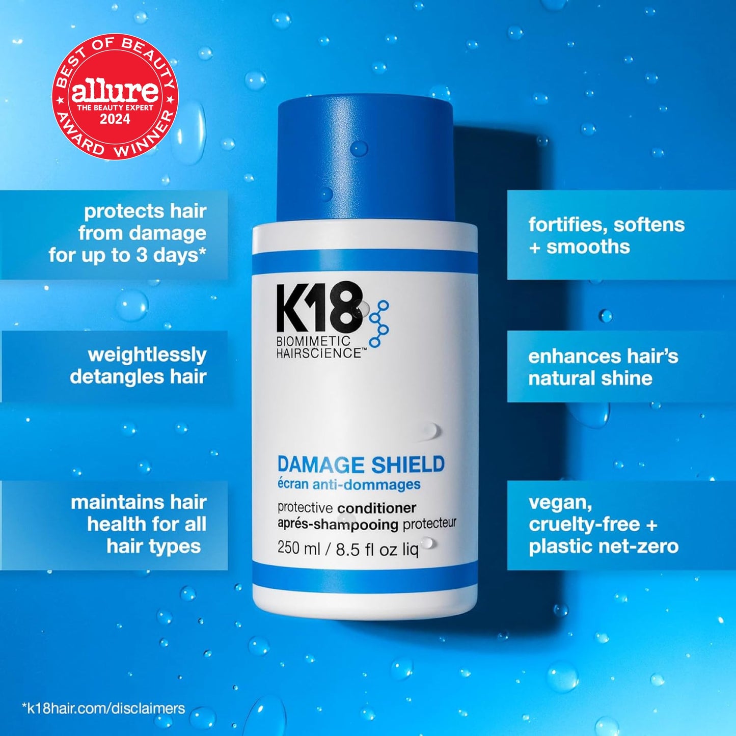 K18 Damage Shield Protective Conditioner for Damaged Hair - Color Safe Conditioner with 3 Day Damage Protection - Weightlessly Softens + Detangles Beauty and Personal Care K18