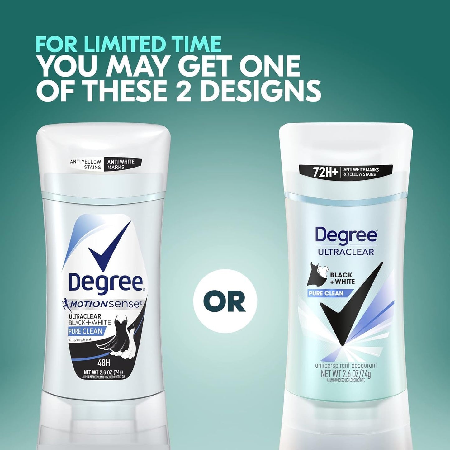 Degree Women Ultra Clear Anti-Perspirant & Deodorant, Pure Clean 2.6 oz (Pack of 3) Beauty and Personal Care Degree