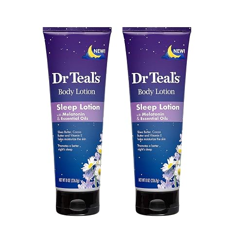 Dr Teal's Melatonin Sleep Lotion Gift Set (2 Pack, 8 oz ea.) - Nighttime Therapy Body Lotion Combines Shea & Cocoa Butter to Nourish and Protect Skin