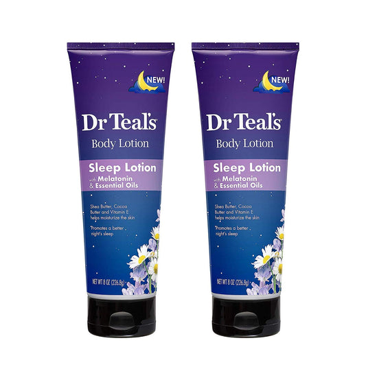 Dr Teal's Melatonin Sleep Lotion Gift Set (2 Pack, 8 oz ea.) - Nighttime Therapy Body Lotion Combines Shea & Cocoa Butter to Nourish and Protect Skin Beauty & Personal Care Dr Teal's